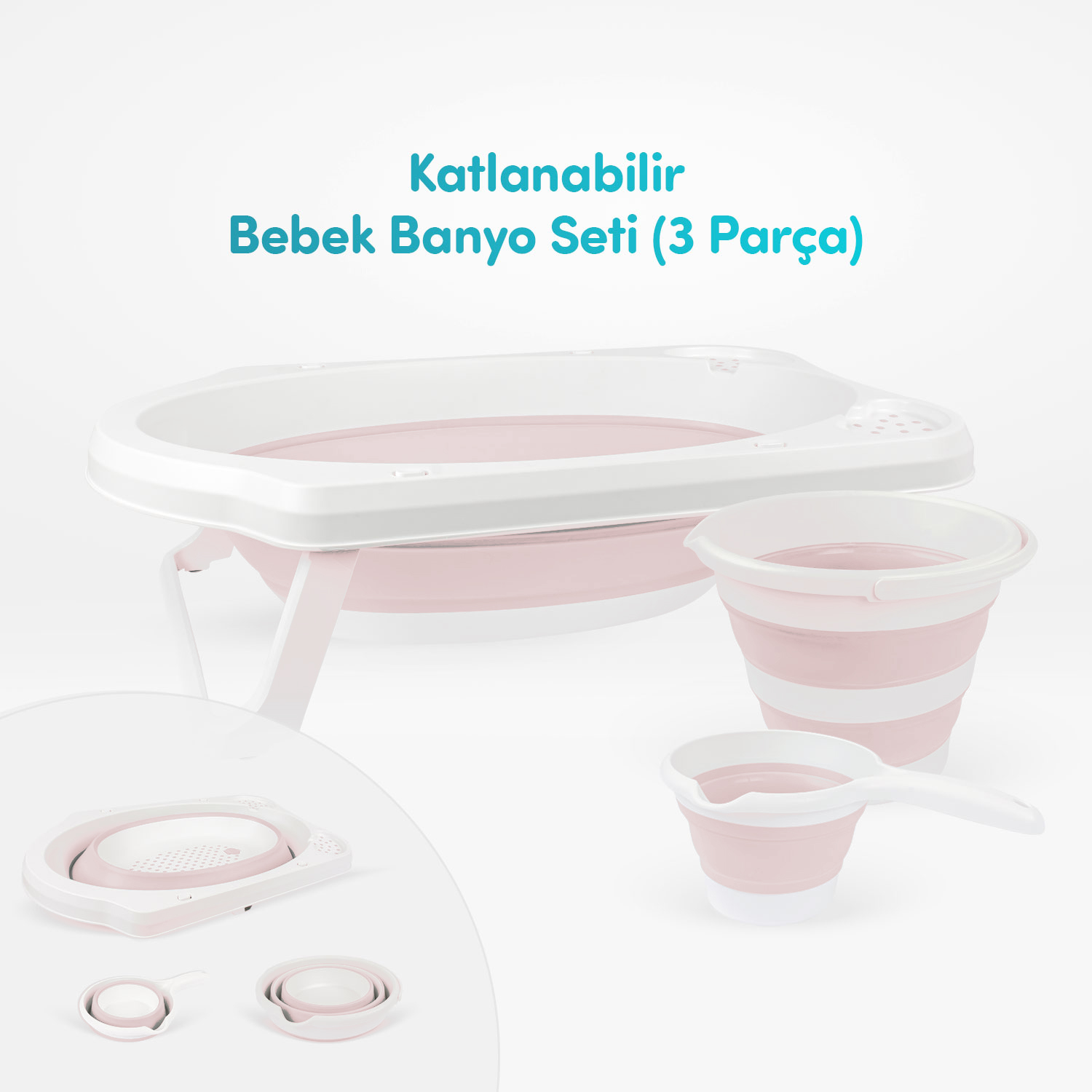 368-2-1 Foldable Baby Bathtub Set -- 3 pcs. - Image 1