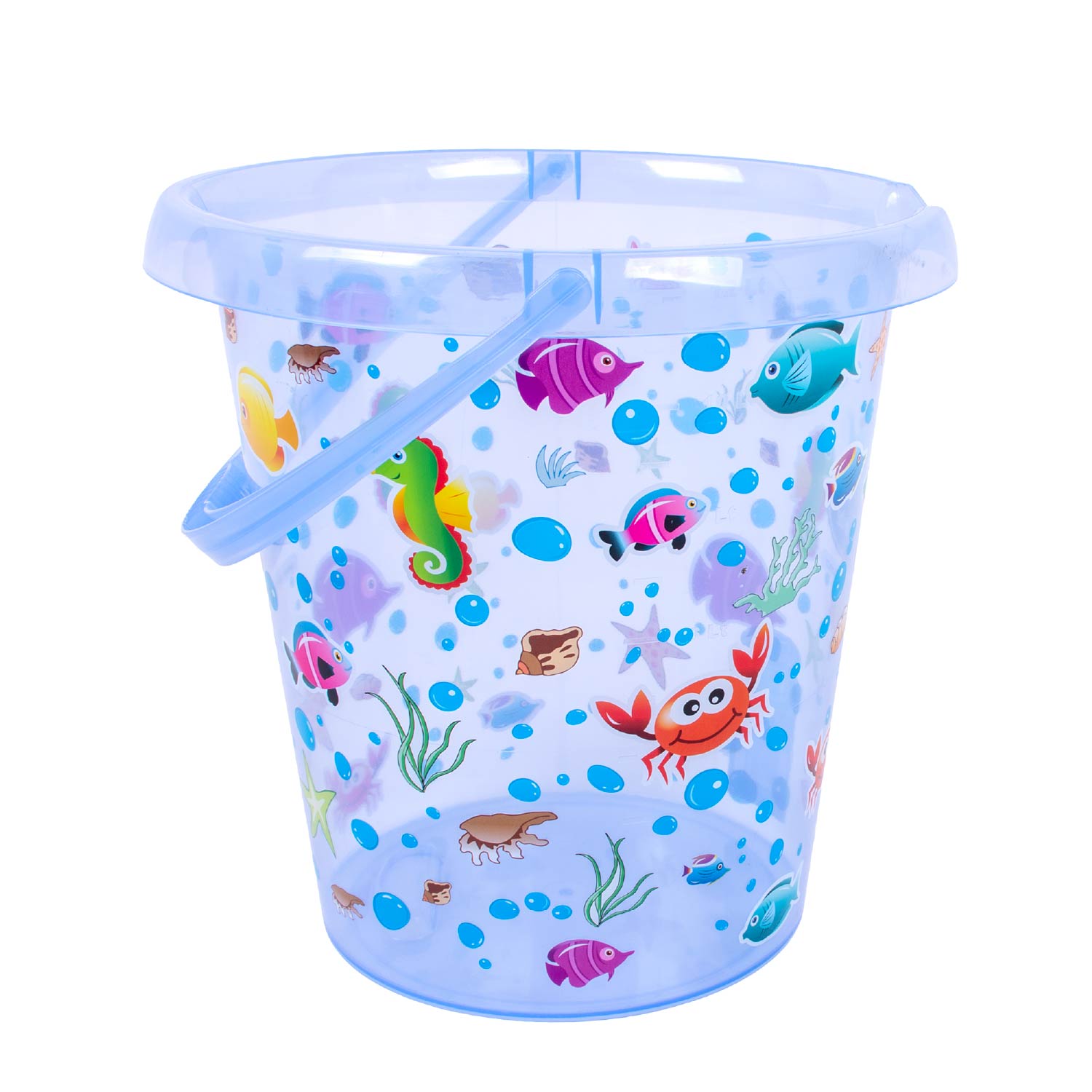 408-1-1 Transparent Patterned Baby Bath Bucket -- 12 L - Image 1